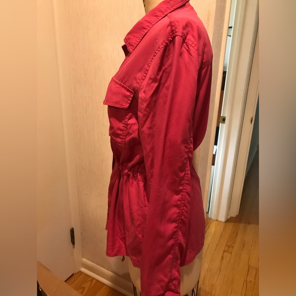 GAP Raspberry Pink Light Trench Jacket L - Picture 4 of 10
